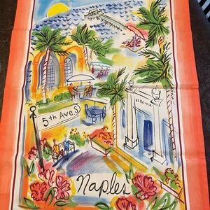 Naples Florida Illustrated tea Towel